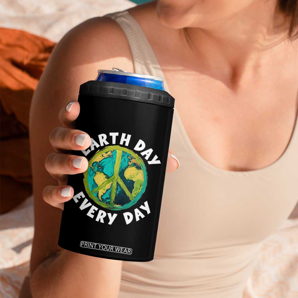 Earth Day Everyday 4 in 1 Can Cooler Tumbler Peace Sign Nature Lover TS14 Print Your Wear