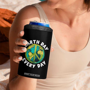 Earth Day Everyday 4 in 1 Can Cooler Tumbler Peace Sign Nature Lover TS14 Print Your Wear