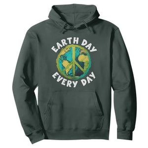 Earth Day Everyday Hoodie Peace Sign Nature Lover TS14 Dark Forest Green Print Your Wear