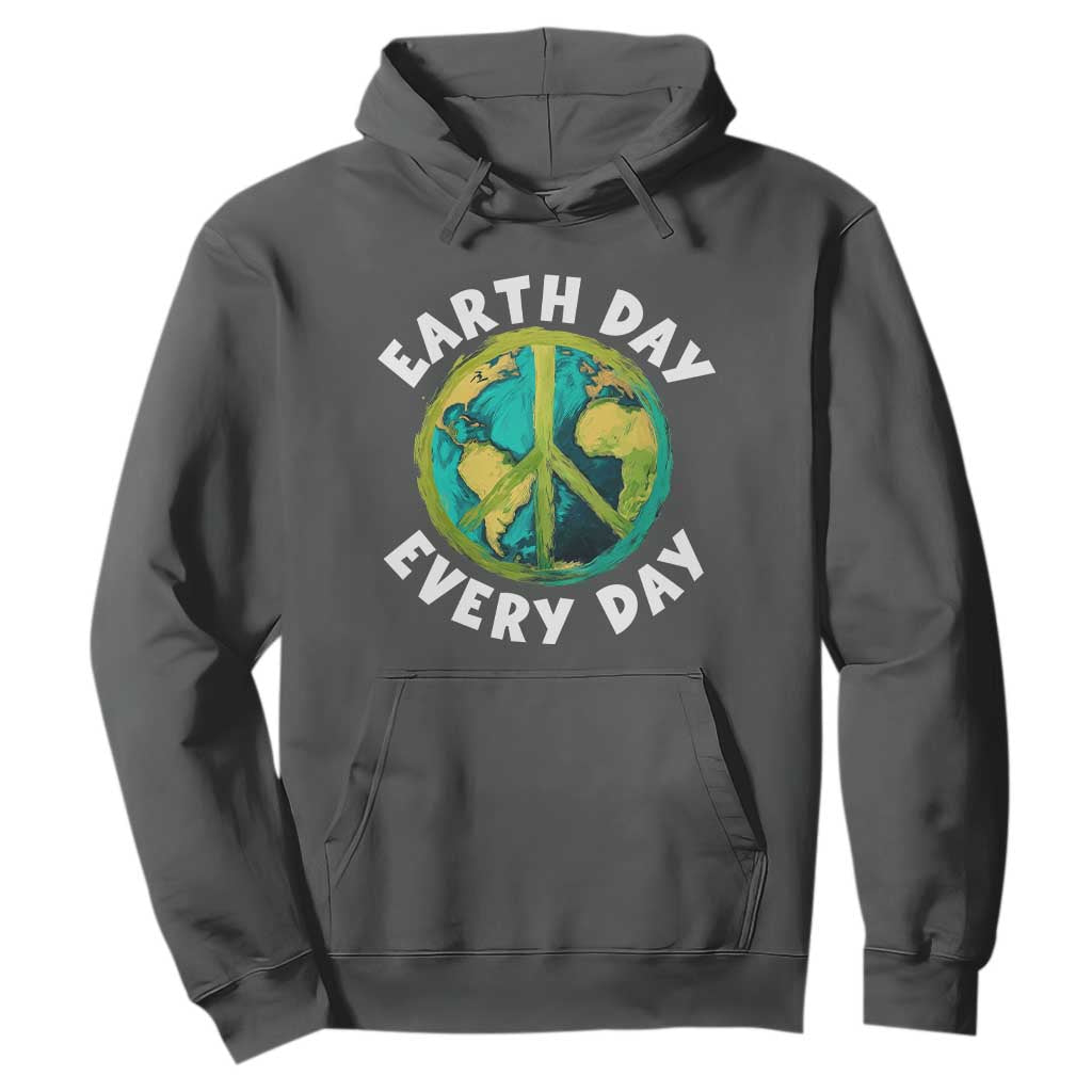 Earth Day Everyday Hoodie Peace Sign Nature Lover TS14 Dark Heather Print Your Wear