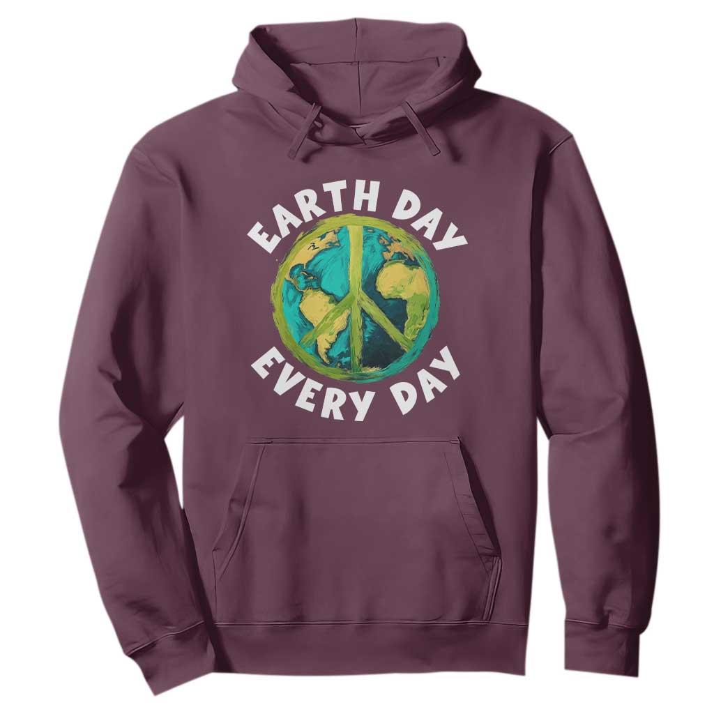 Earth Day Everyday Hoodie Peace Sign Nature Lover TS14 Maroon Print Your Wear