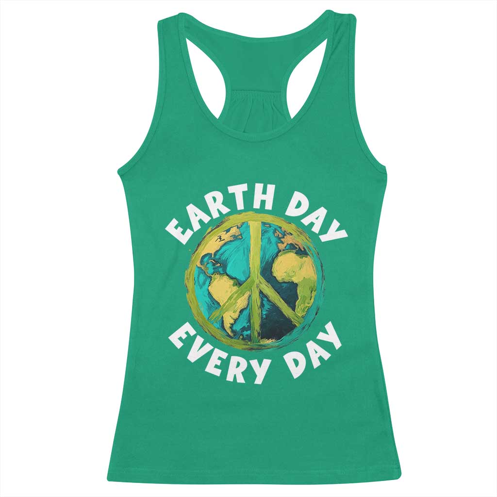 Earth Day Everyday Racerback Tank Top Peace Sign Nature Lover TS14 Irish Green Print Your Wear