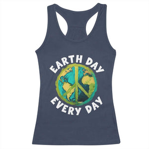 Earth Day Everyday Racerback Tank Top Peace Sign Nature Lover TS14 Navy Print Your Wear