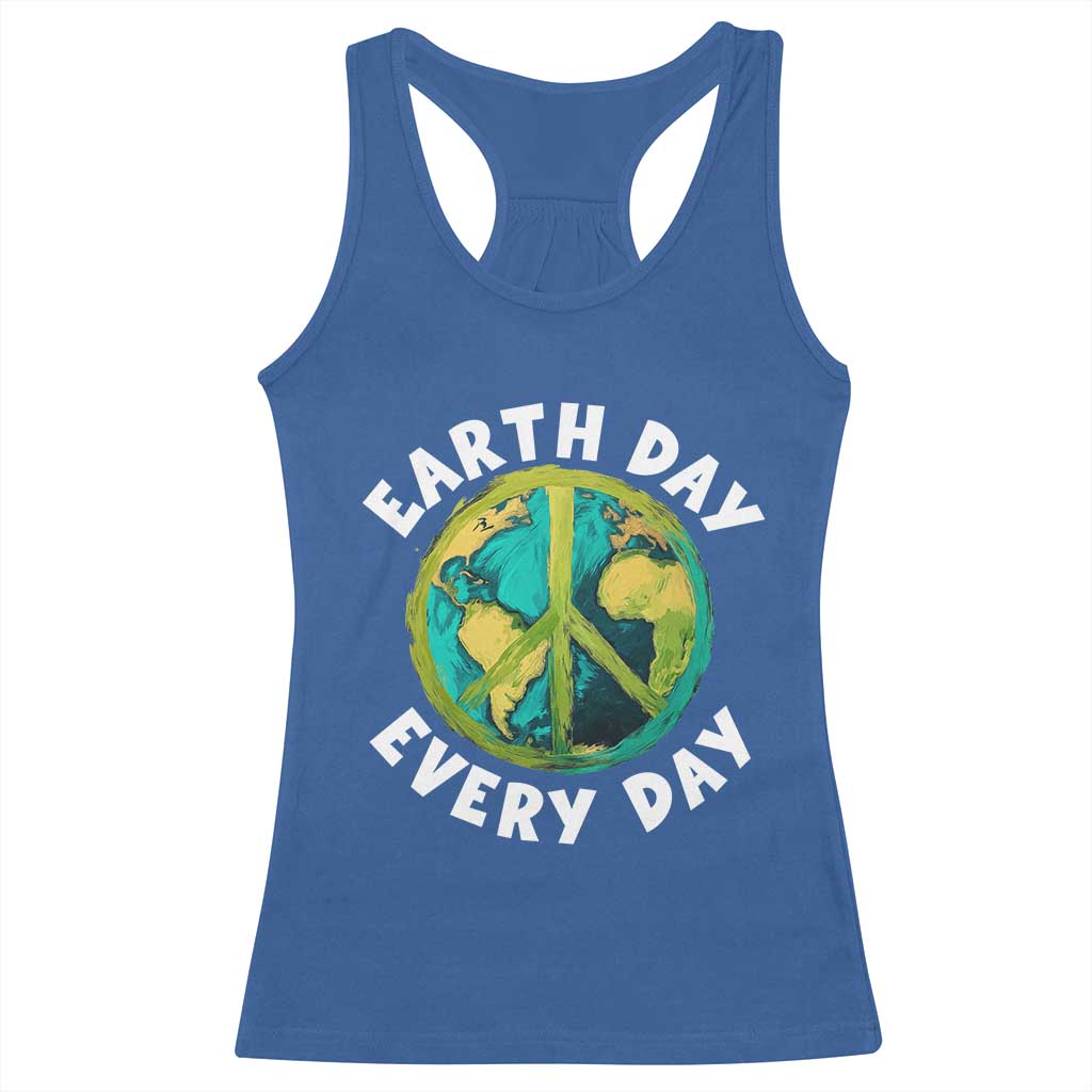 Earth Day Everyday Racerback Tank Top Peace Sign Nature Lover TS14 Royal Blue Print Your Wear