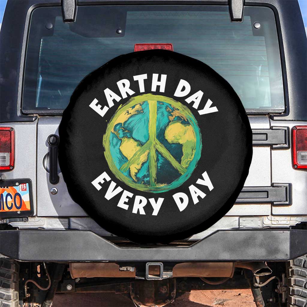 Earth Day Everyday Spare Tire Cover Peace Sign Nature Lover TS14 No hole Black Print Your Wear