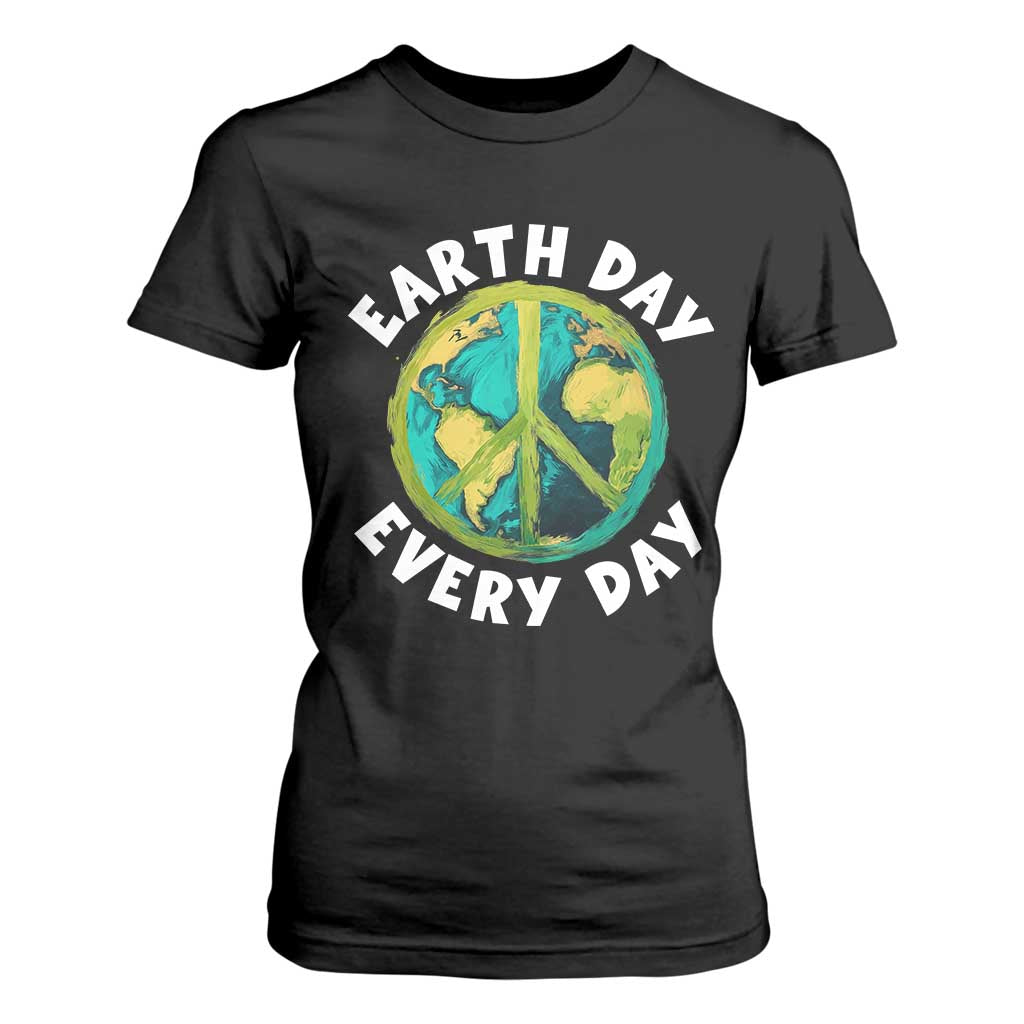 Earth Day Everyday T Shirt For Women Peace Sign Nature Lover TS14 Black Print Your Wear