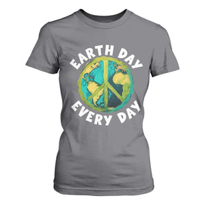 Earth Day Everyday T Shirt For Women Peace Sign Nature Lover TS14 Charcoal Print Your Wear