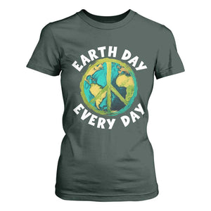 Earth Day Everyday T Shirt For Women Peace Sign Nature Lover TS14 Dark Forest Green Print Your Wear