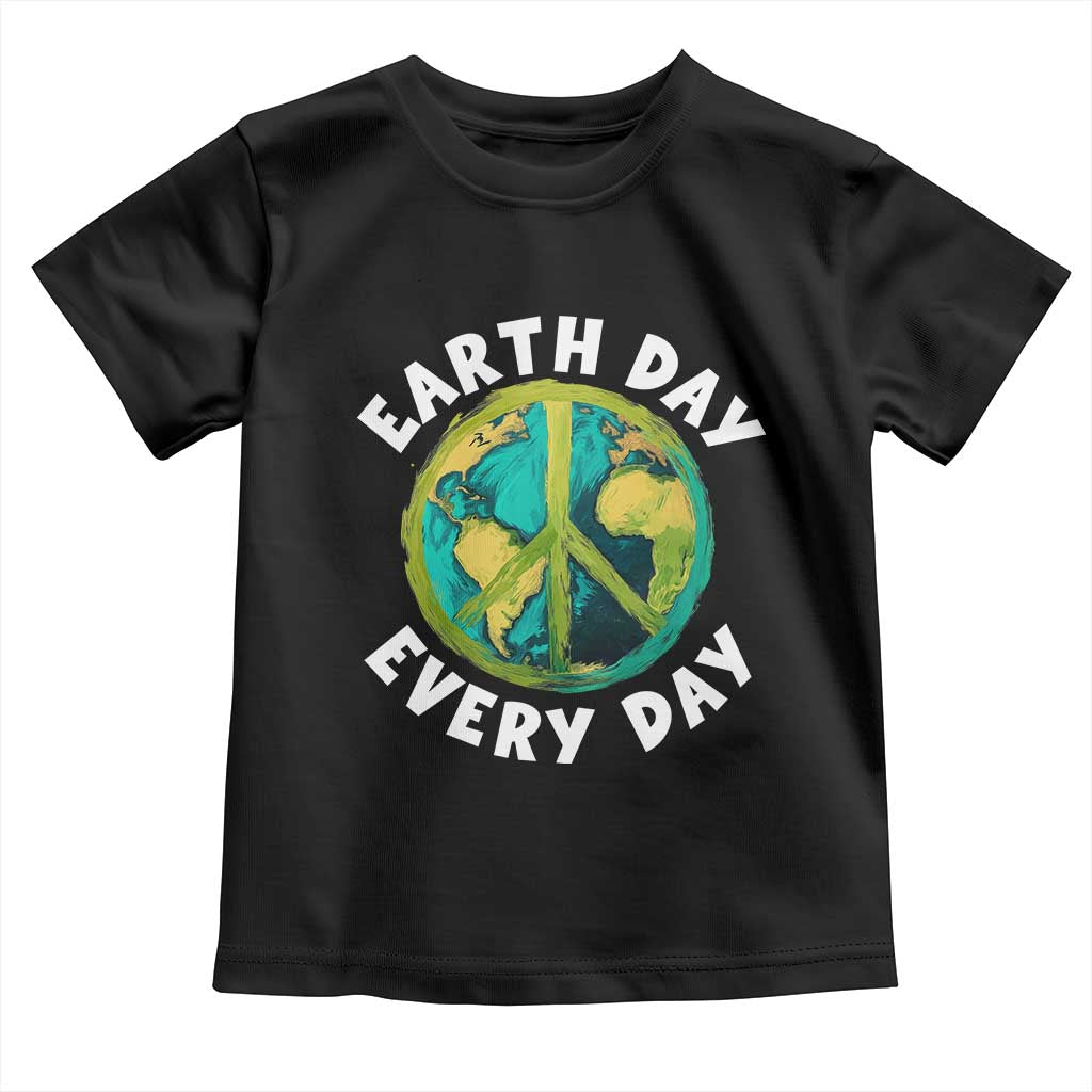Earth Day Everyday Toddler T Shirt Peace Sign Nature Lover TS14 Black Print Your Wear