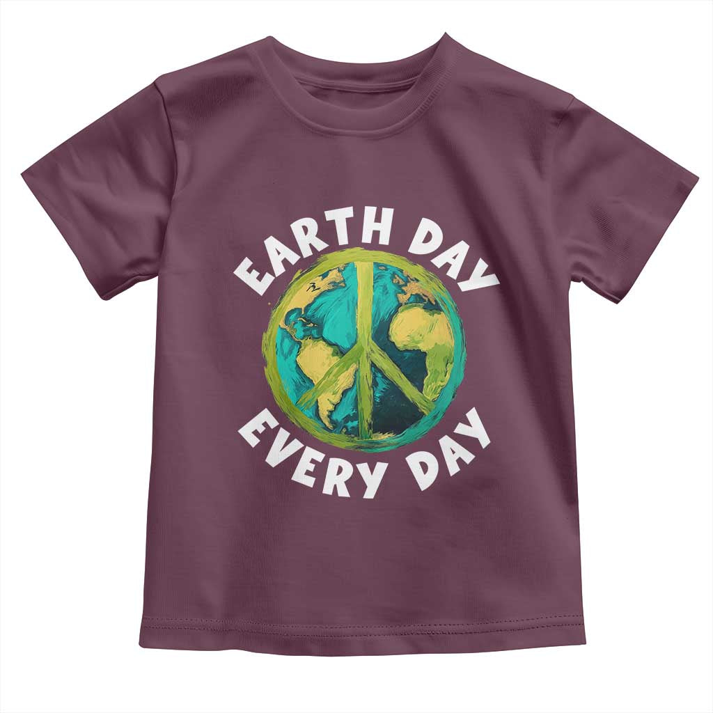 Earth Day Everyday Toddler T Shirt Peace Sign Nature Lover TS14 Maroon Print Your Wear