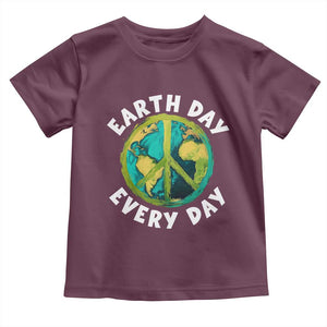 Earth Day Everyday Toddler T Shirt Peace Sign Nature Lover TS14 Maroon Print Your Wear