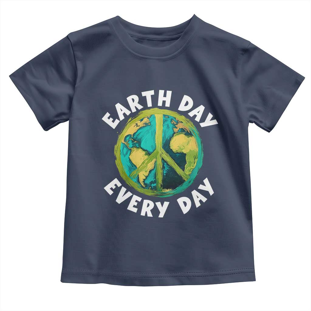 Earth Day Everyday Toddler T Shirt Peace Sign Nature Lover TS14 Navy Print Your Wear