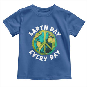 Earth Day Everyday Toddler T Shirt Peace Sign Nature Lover TS14 Royal Blue Print Your Wear