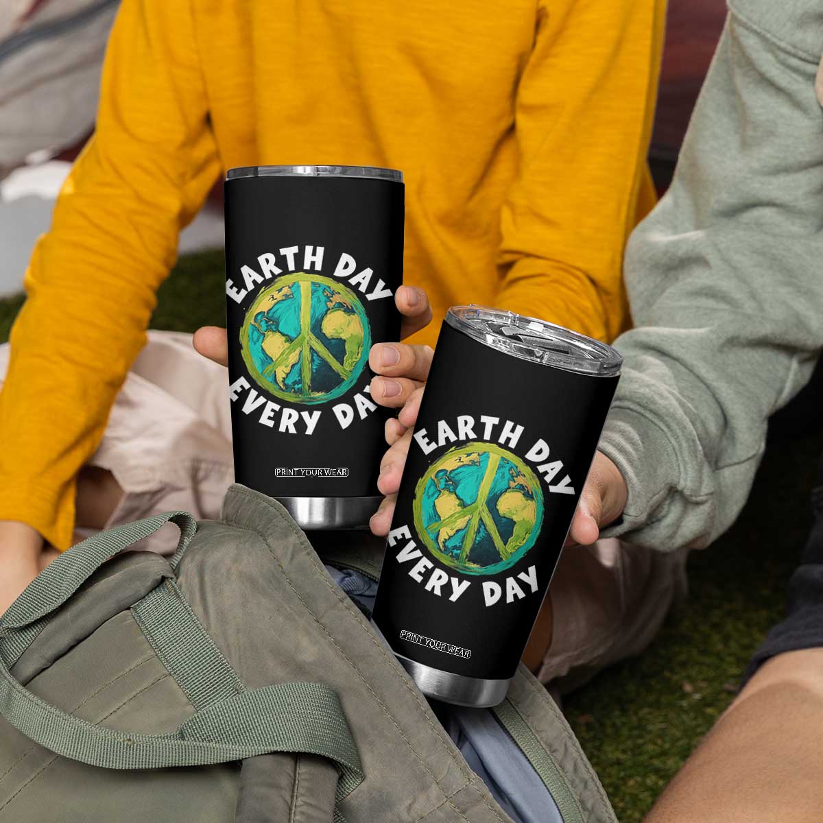 Earth Day Everyday Tumbler Cup Peace Sign Nature Lover TS14 Print Your Wear