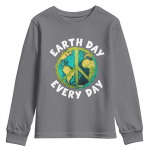 Earth Day Everyday Youth Sweatshirt Peace Sign Nature Lover TS14 Charcoal Print Your Wear
