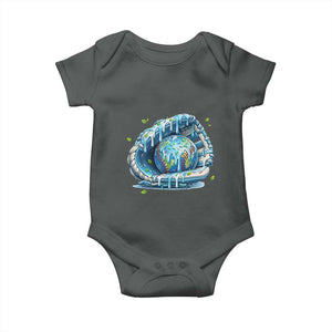 Earth Day Baby Onesie Funny Baseball Ice Cream Drip Glove Eco Friendly TS14 Dark Heather Print Your Wear