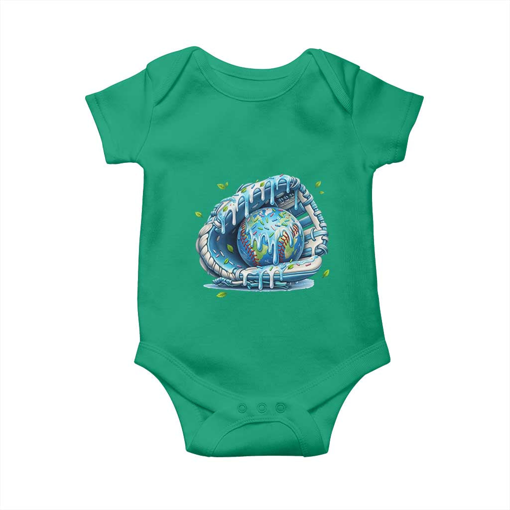 Earth Day Baby Onesie Funny Baseball Ice Cream Drip Glove Eco Friendly TS14 Irish Green Print Your Wear
