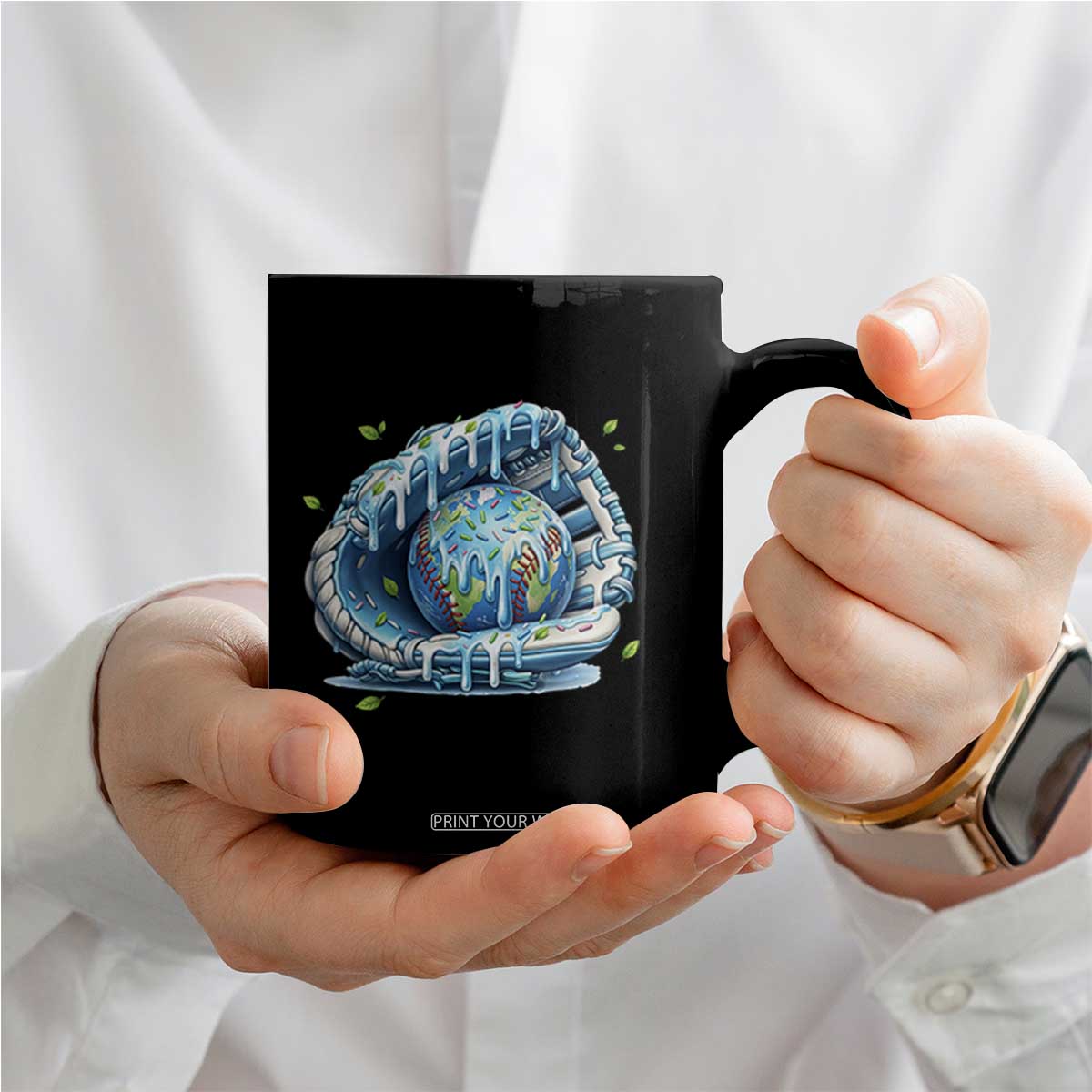 Earth Day Coffee Mug Funny Baseball Ice Cream Drip Glove Eco Friendly TS14 Print Your Wear