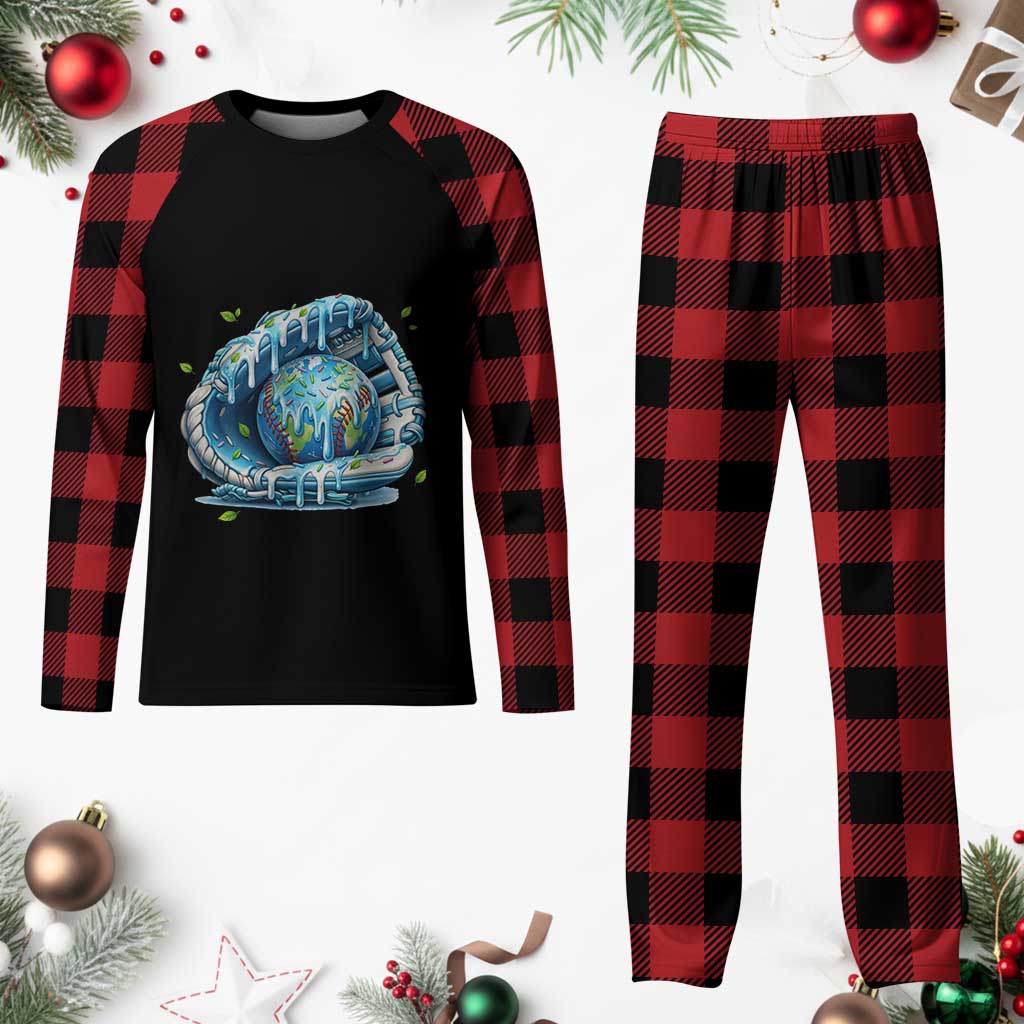 Earth Day Plaid Pajama Set Funny Baseball Ice Cream Drip Glove Eco Friendly TS14 Buffalo Plaid Print Your Wear