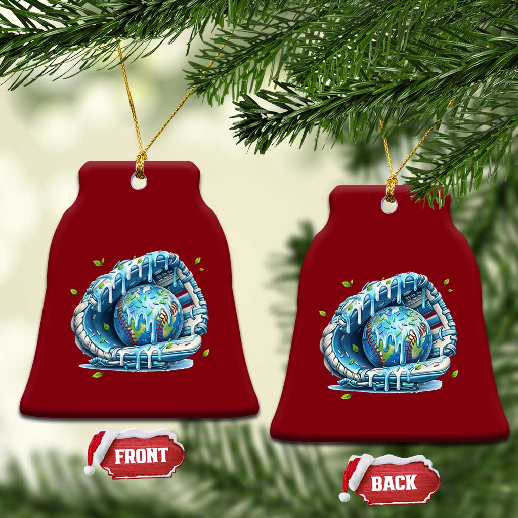 Earth Day Ceramic Ornament Funny Baseball Ice Cream Drip Glove Eco Friendly TS14 Print Your Wear