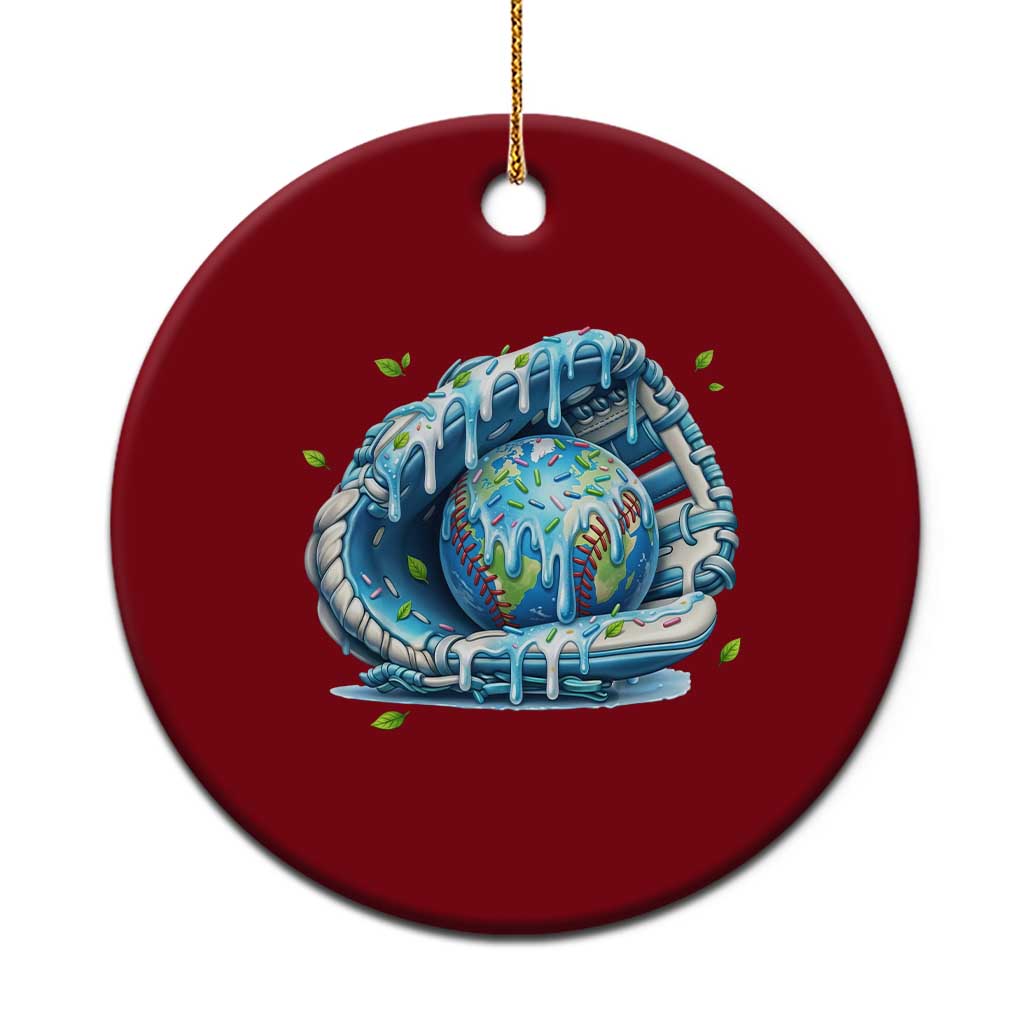 Earth Day Ceramic Ornament Funny Baseball Ice Cream Drip Glove Eco Friendly TS14 1pc Red Print Your Wear