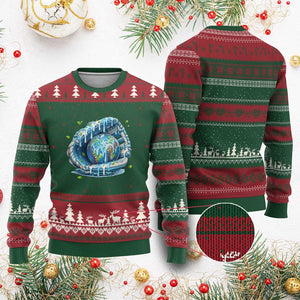 Earth Day Ugly Christmas Sweater Funny Baseball Ice Cream Drip Glove Eco Friendly TS14 Red Green Print Your Wear
