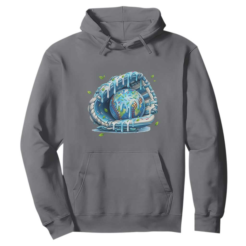 Earth Day Hoodie Funny Baseball Ice Cream Drip Glove Eco Friendly TS14 Charcoal Print Your Wear