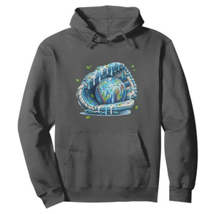 Earth Day Hoodie Funny Baseball Ice Cream Drip Glove Eco Friendly TS14 Dark Heather Print Your Wear