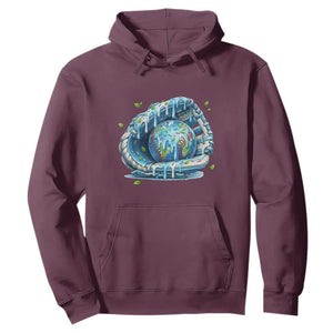 Earth Day Hoodie Funny Baseball Ice Cream Drip Glove Eco Friendly TS14 Maroon Print Your Wear