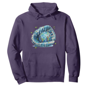 Earth Day Hoodie Funny Baseball Ice Cream Drip Glove Eco Friendly TS14 Purple Print Your Wear