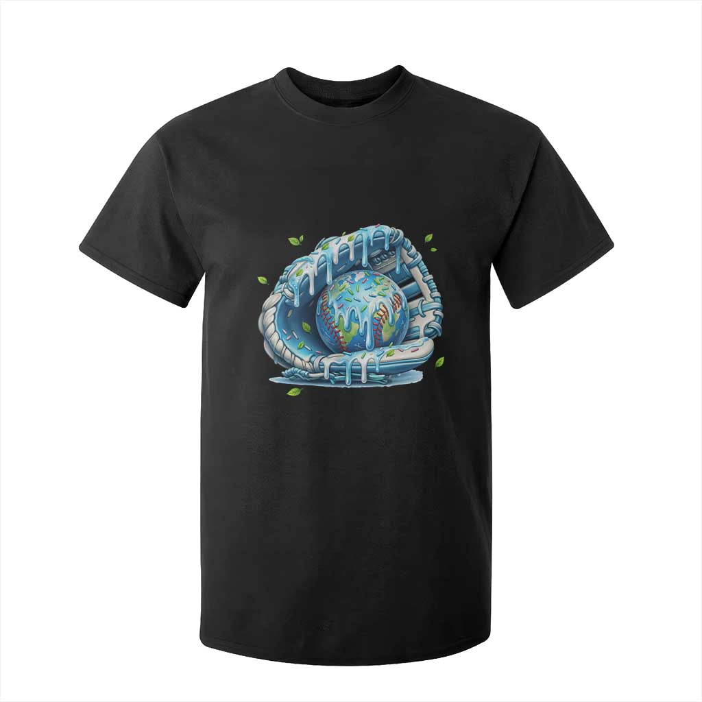 Earth Day T Shirt For Kid Funny Baseball Ice Cream Drip Glove Eco Friendly TS14 Black Print Your Wear