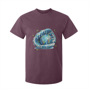Earth Day T Shirt For Kid Funny Baseball Ice Cream Drip Glove Eco Friendly TS14 Maroon Print Your Wear