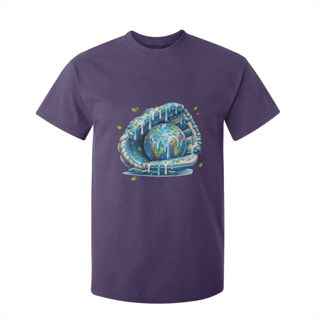 Earth Day T Shirt For Kid Funny Baseball Ice Cream Drip Glove Eco Friendly TS14 Purple Print Your Wear