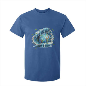 Earth Day T Shirt For Kid Funny Baseball Ice Cream Drip Glove Eco Friendly TS14 Royal Blue Print Your Wear