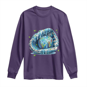 Earth Day Long Sleeve Shirt Funny Baseball Ice Cream Drip Glove Eco Friendly TS14 Purple Print Your Wear