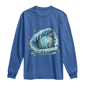 Earth Day Long Sleeve Shirt Funny Baseball Ice Cream Drip Glove Eco Friendly TS14 Royal Blue Print Your Wear