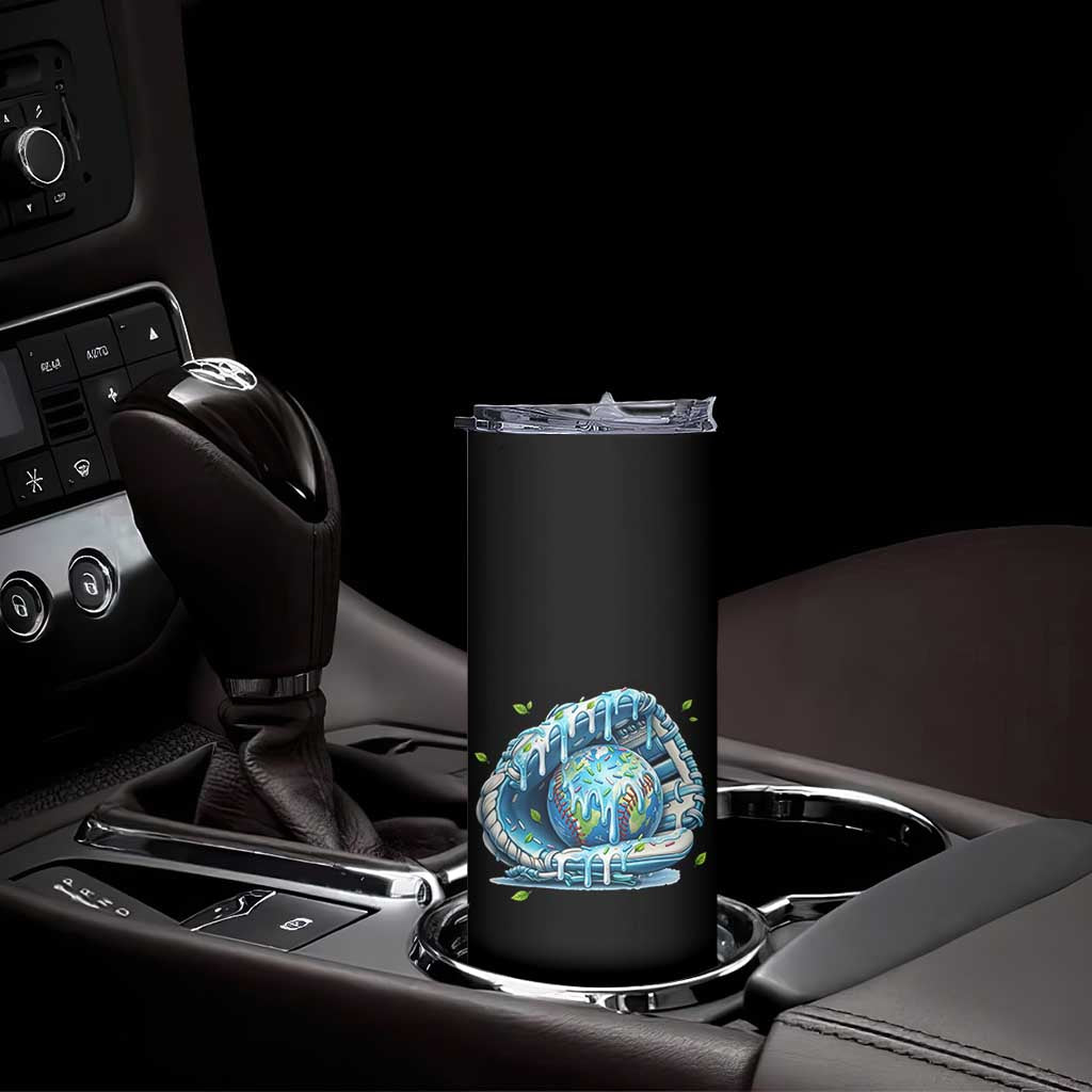Earth Day Skinny Tumbler Funny Baseball Ice Cream Drip Glove Eco Friendly TS14 Print Your Wear