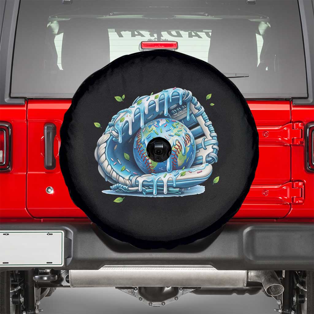 Earth Day Spare Tire Cover Funny Baseball Ice Cream Drip Glove Eco Friendly TS14 Black Print Your Wear