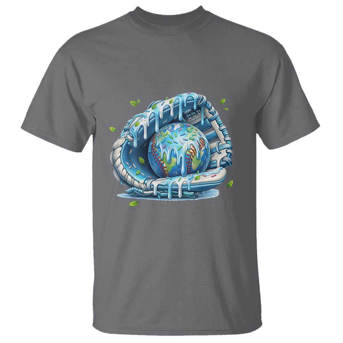 Earth Day T Shirt Funny Baseball Ice Cream Drip Glove Eco Friendly TS14 Charcoal Print Your Wear