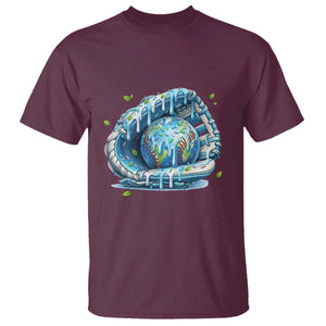 Earth Day T Shirt Funny Baseball Ice Cream Drip Glove Eco Friendly TS14 Maroon Print Your Wear