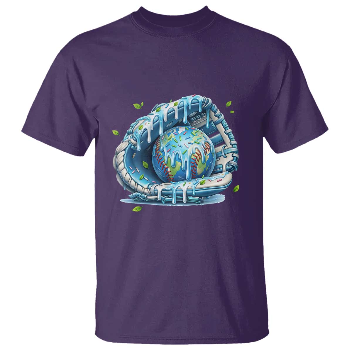 Earth Day T Shirt Funny Baseball Ice Cream Drip Glove Eco Friendly TS14 Purple Print Your Wear