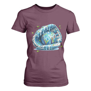 Earth Day T Shirt For Women Funny Baseball Ice Cream Drip Glove Eco Friendly TS14 Maroon Print Your Wear