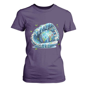 Earth Day T Shirt For Women Funny Baseball Ice Cream Drip Glove Eco Friendly TS14 Purple Print Your Wear