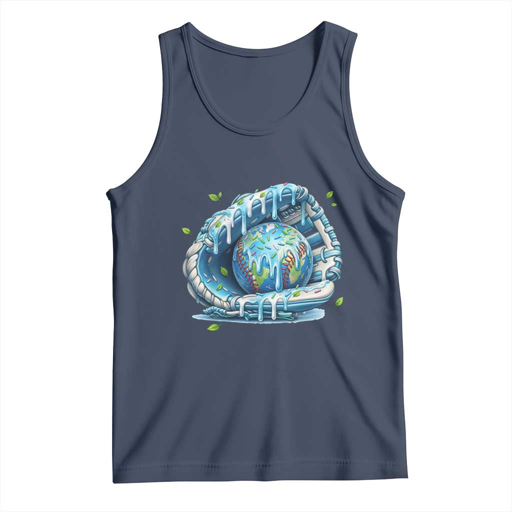 Earth Day Tank Top Funny Baseball Ice Cream Drip Glove Eco Friendly TS14 Navy Print Your Wear