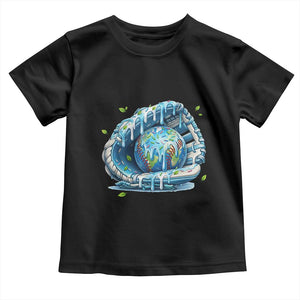 Earth Day Toddler T Shirt Funny Baseball Ice Cream Drip Glove Eco Friendly TS14 Black Print Your Wear