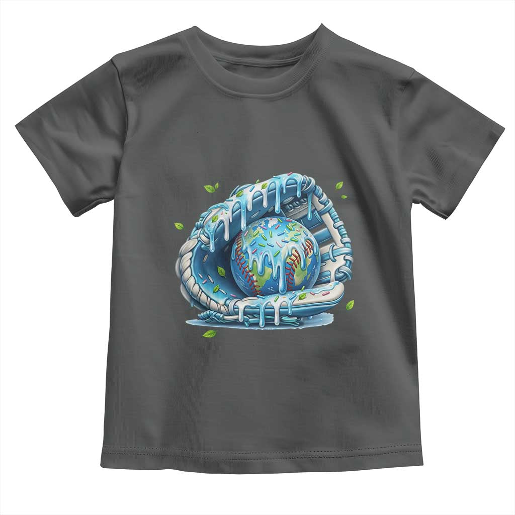 Earth Day Toddler T Shirt Funny Baseball Ice Cream Drip Glove Eco Friendly TS14 Dark Heather Print Your Wear