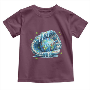 Earth Day Toddler T Shirt Funny Baseball Ice Cream Drip Glove Eco Friendly TS14 Maroon Print Your Wear