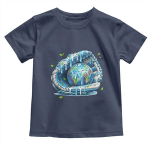 Earth Day Toddler T Shirt Funny Baseball Ice Cream Drip Glove Eco Friendly TS14 Navy Print Your Wear