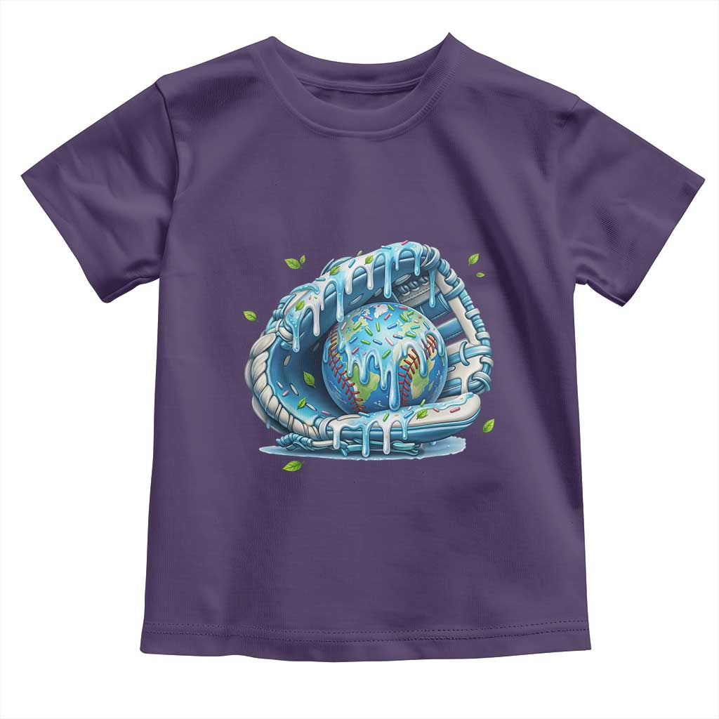Earth Day Toddler T Shirt Funny Baseball Ice Cream Drip Glove Eco Friendly TS14 Purple Print Your Wear