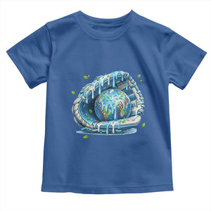 Earth Day Toddler T Shirt Funny Baseball Ice Cream Drip Glove Eco Friendly TS14 Royal Blue Print Your Wear